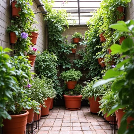 Beautiful patio garden in a New York City apartment